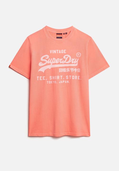 Superdry. - Vl Neon Relaxed Tee - Hyper Fire Coral