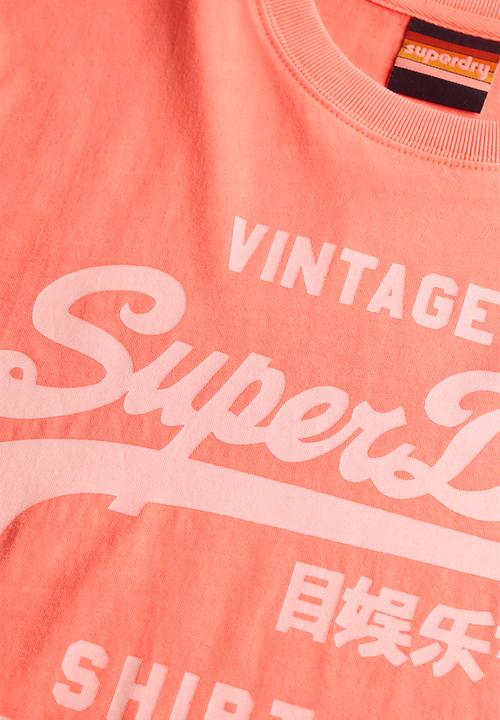 Superdry. - Vl Neon Relaxed Tee - Hyper Fire Coral