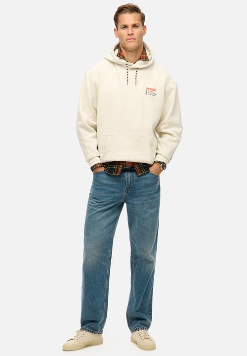 Superdry. - Utility sport logo loose hood - nordic bone grey