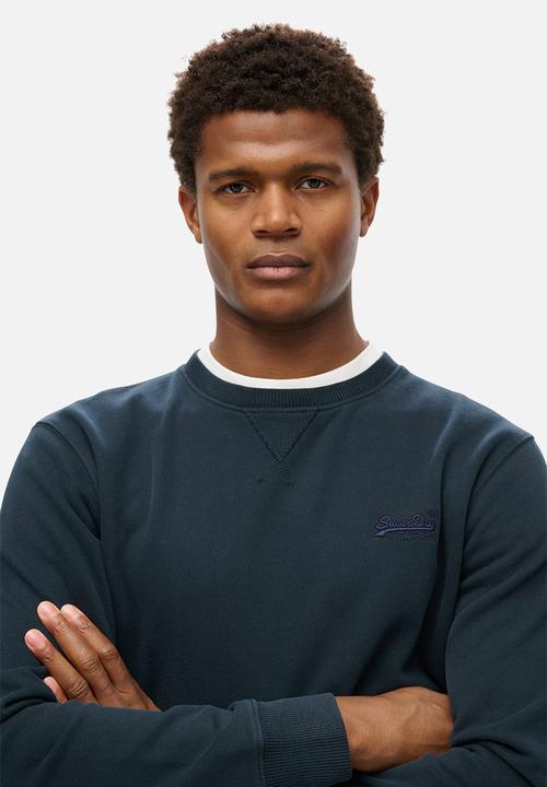 Superdry. - Essential logo crew sweatshirt - eclipse navy