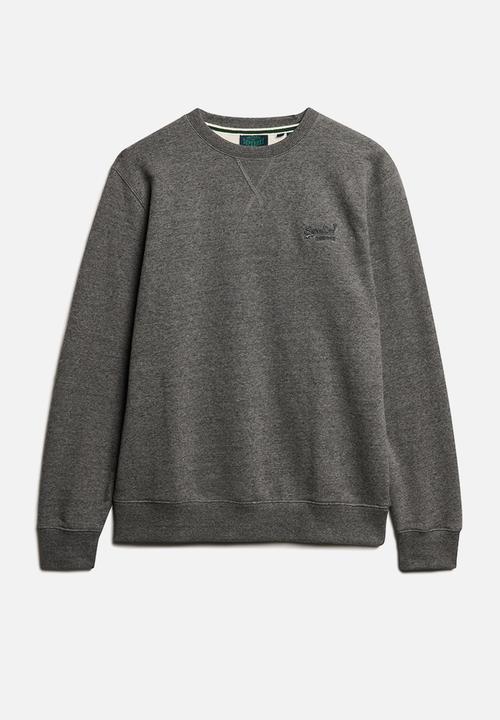 Superdry. - Essential logo crew sweatshirt - Carbon Grey Marl