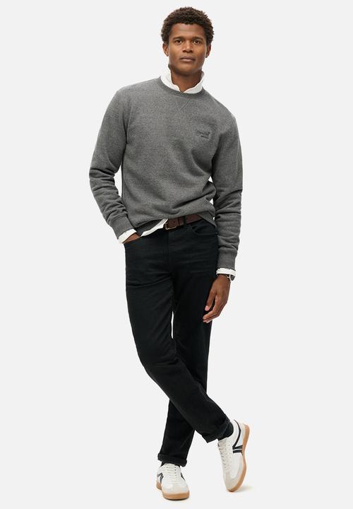 Superdry. - Essential logo crew sweatshirt - Carbon Grey Marl