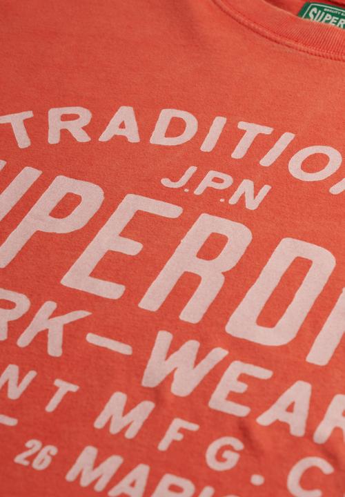 Superdry. - Machined Goods Workwear Tee - Denim Co Rust Orange