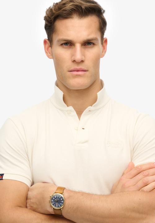 Superdry. - Vint Destroy Polo - Destroy Chalk White