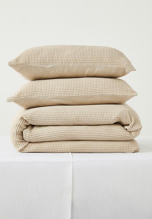 Sixth Floor - Cotton Waffle Duvet Cover Set - Natural