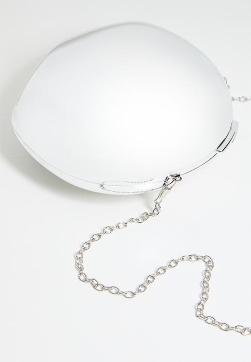 Tessa Design - Natalia metallic box clutch bag-silver