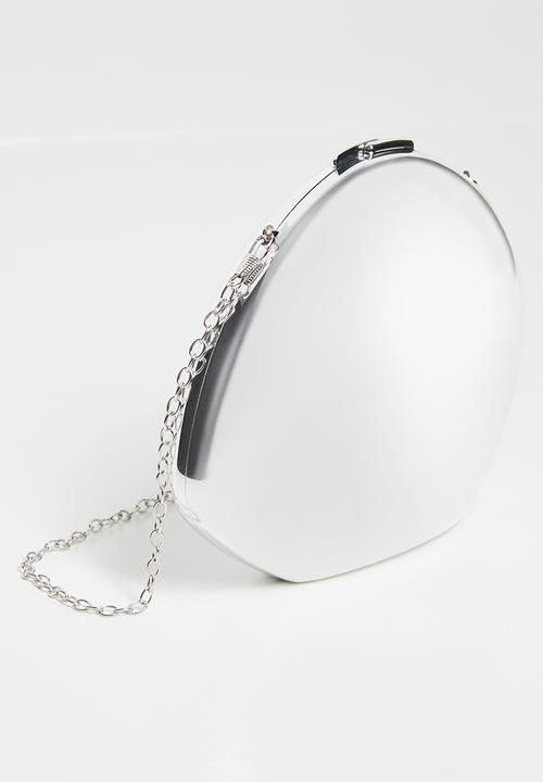 Tessa Design - Natalia metallic box clutch bag-silver