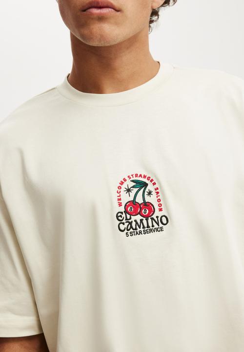 Cotton On - Box Fit Graphic T-Shirt - Bone/Cherry Eights