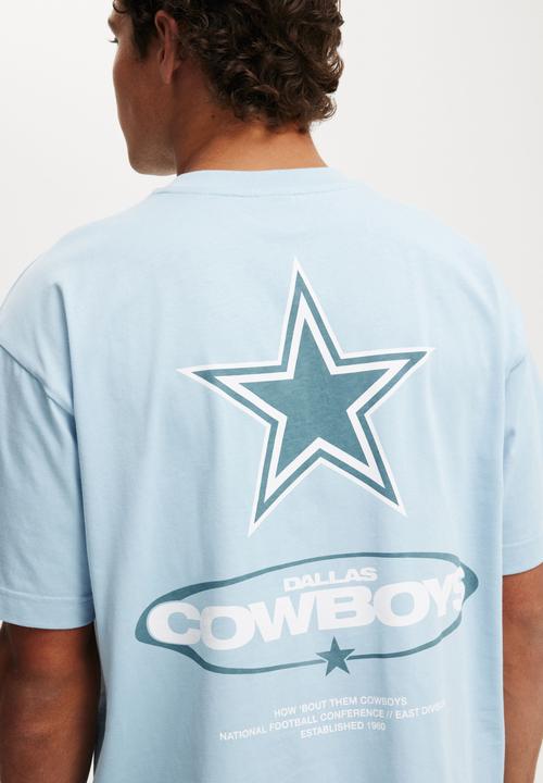 Cotton On - Box Fit Nfl T-Shirt - Lcn Dal Pearl Blue / Dallas Cowboys