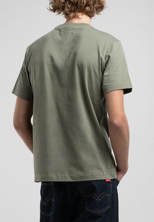 Replay - Regular replay jersey tee - sage green