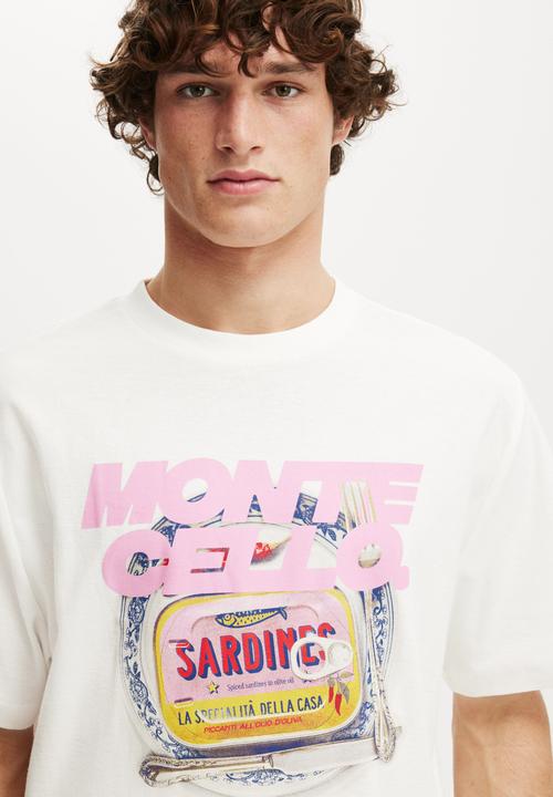 Cotton On - Cropped Fit Graphic T-Shirt - Vintage White/Monte Cello