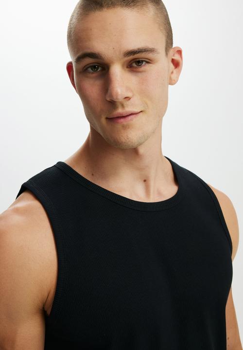 Cotton On - Rib Tank - Black