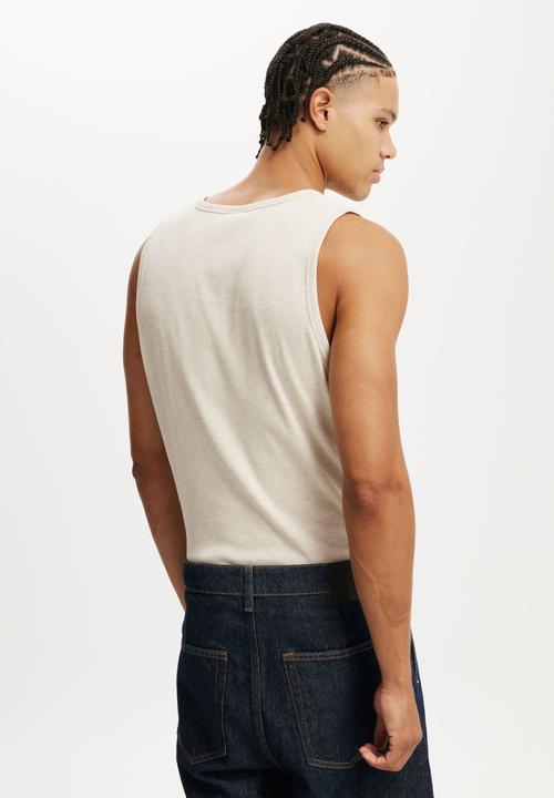 Cotton On - Rib Tank - Oatmeal Marle