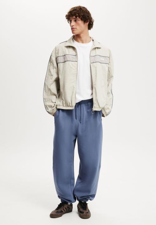 Cotton On - Super Baggy Cuffed Track Pant - Blue Slate