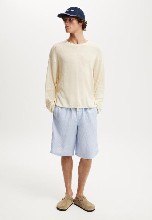 Cotton On - Baggy Resort Short - Blue Stripe