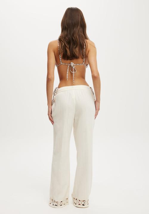 Cotton On - Woven Wide Leg Beach Pant - Neutral