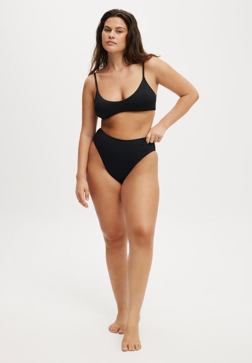 Cotton On - Super Scoop Bikini Top - Black