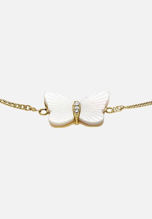 Fossil - Butterfly chain bracelet - white
