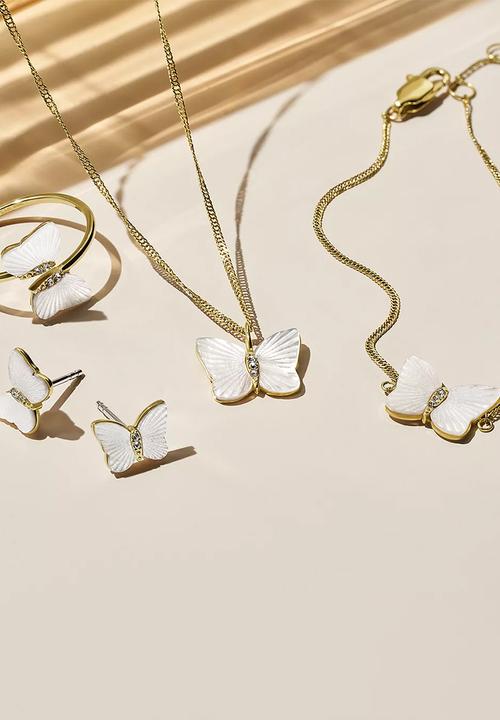 Fossil - Butterfly chain bracelet - white