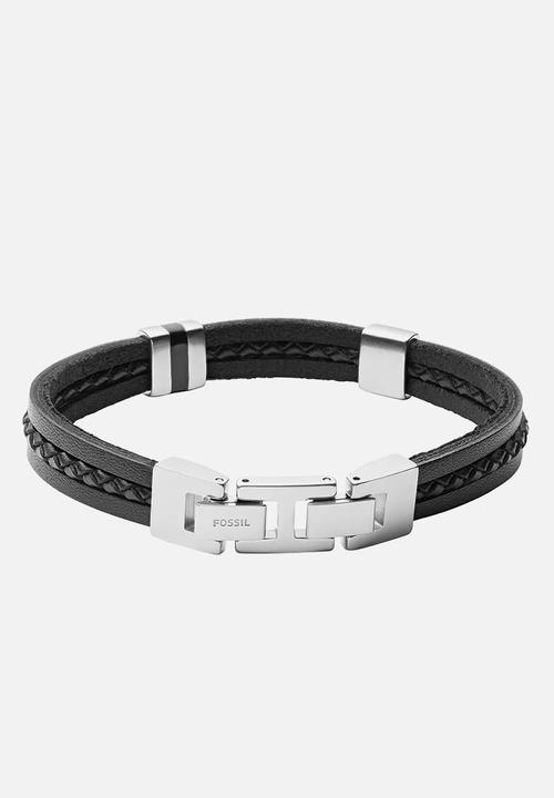 Fossil - Leather multi strand bracelet  jf03686040- black