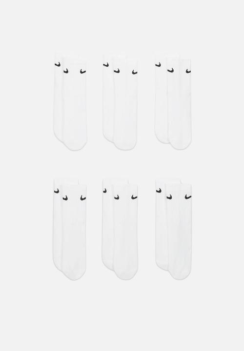 Nike - Nike everyday 6 pack crew socks - white/black
