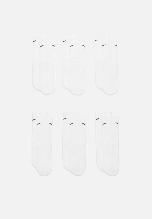 Nike - Nike everyday 6 pack crew socks - white/black