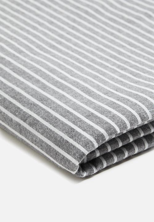 Sixth Floor - Cotton Yarn Dye Stripe Tablecloth Grey & White