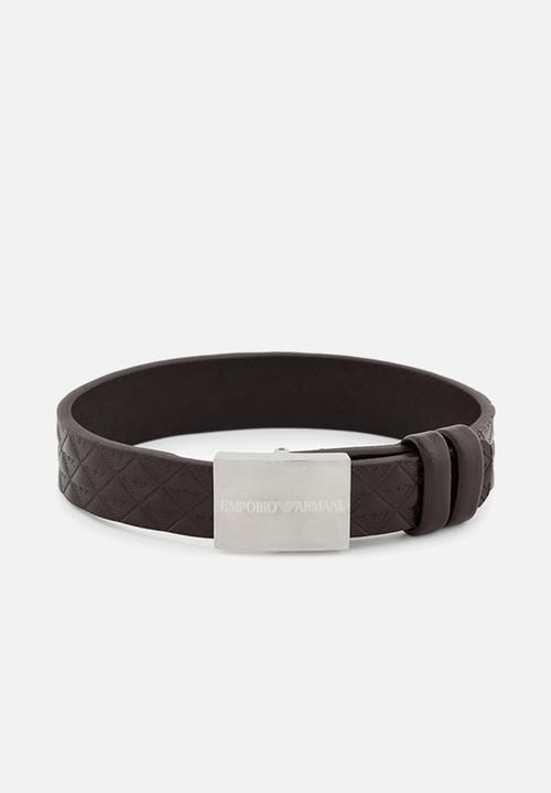 Armani - Leather strap bracelet egs3135040-black