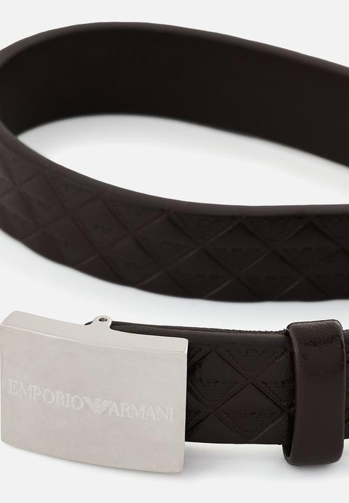 Armani - Leather strap bracelet egs3135040-black