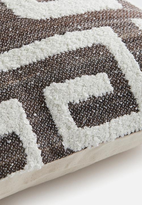 H&M - Patterned canvas cushion cover - brown patterned