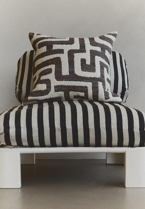 H&M - Patterned canvas cushion cover - brown patterned