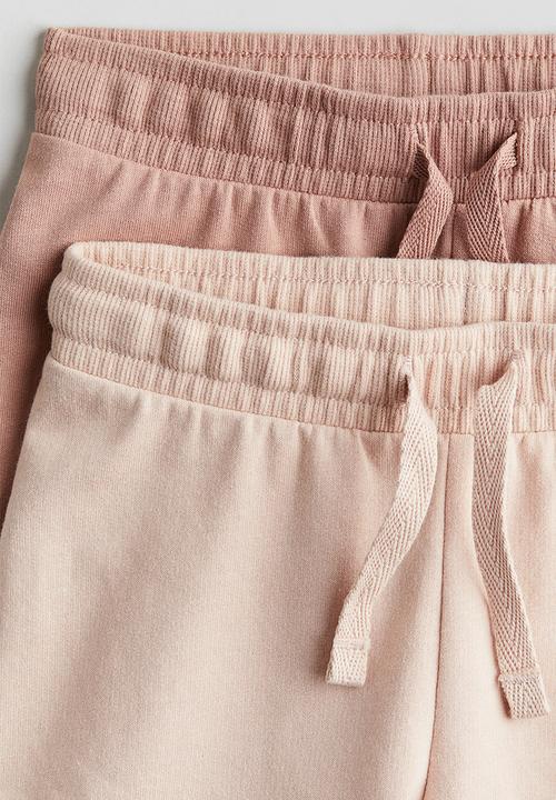 H&M - 2-Pack joggers - dusty pink & light beige 