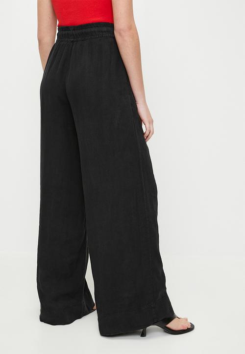 Trendyol - Linen elastic waist high waist extra trousers- brown