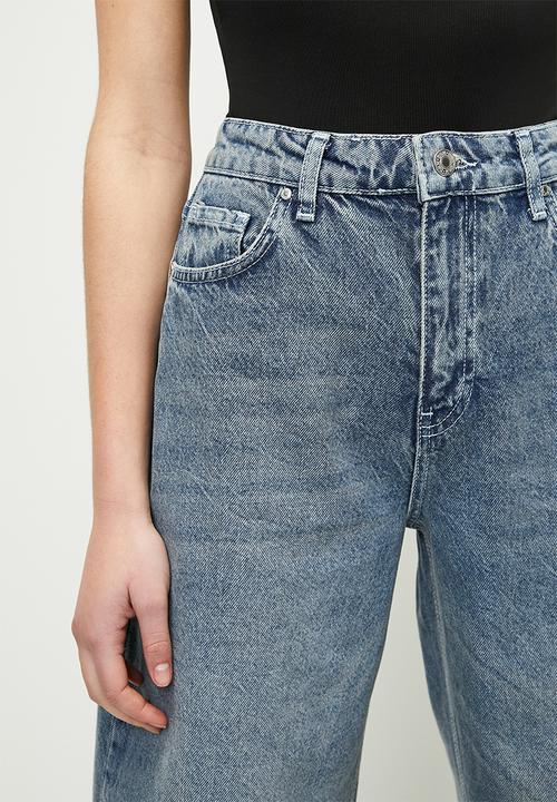 Trendyol - High waist barrel baggy jeans  - blue