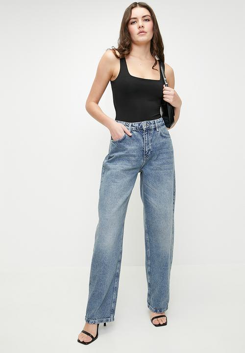 Trendyol - High waist barrel baggy jeans  - blue