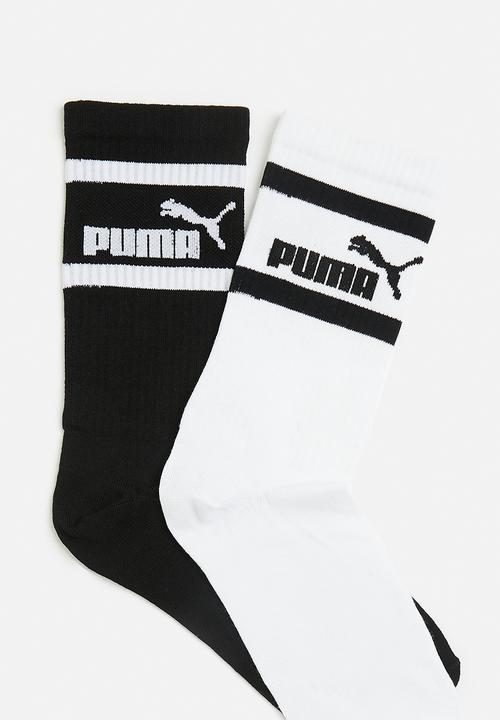 PUMA - Mens 2 Pk Mid Calf No.1 Logo Sock - black & white