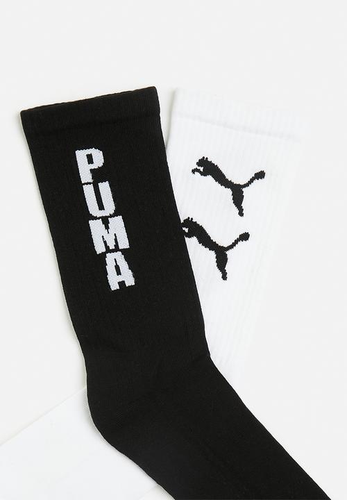 PUMA - Mens 2 Pack Graphic Tennis Socks - puma white & black