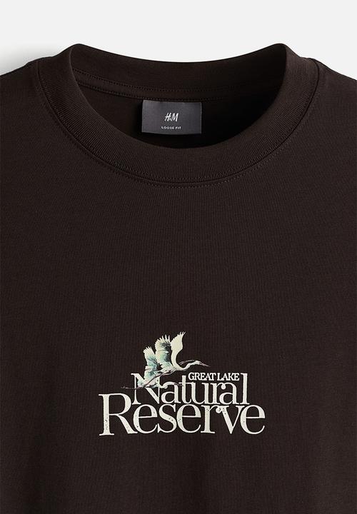 H&M - Loose fit printed t-shirt - brown great lake