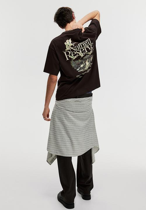 H&M - Loose fit printed t-shirt - brown great lake