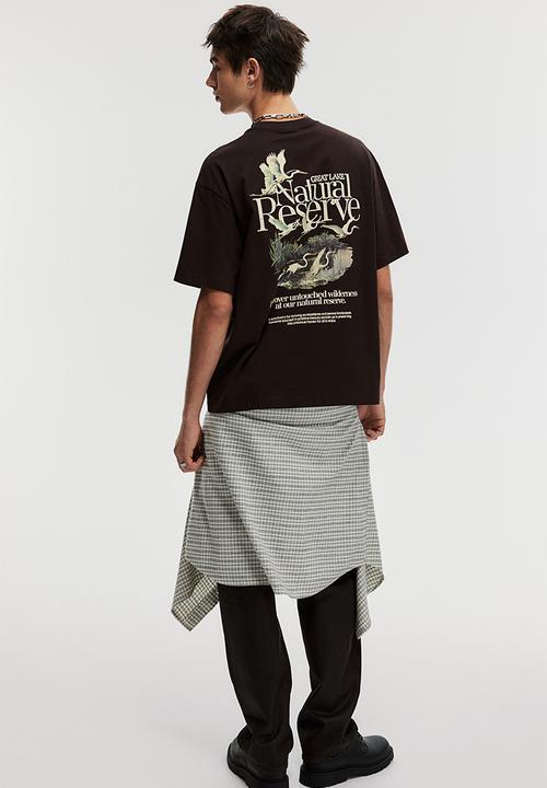 H&M - Loose fit printed t-shirt - brown great lake