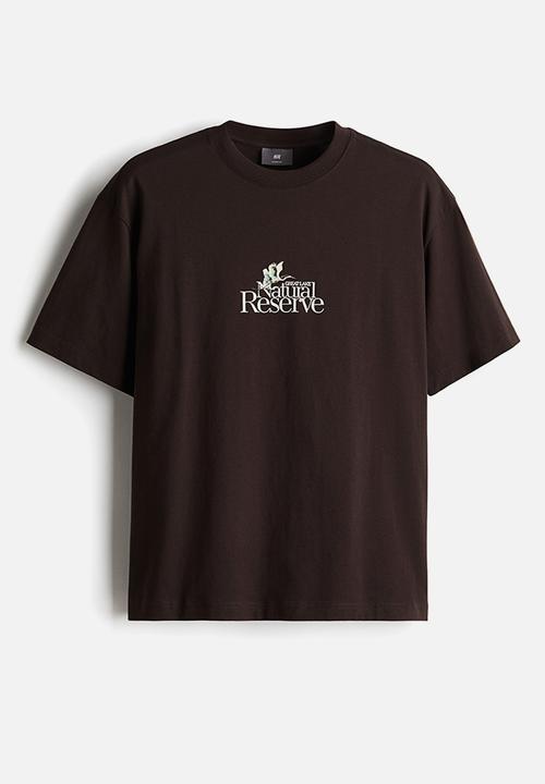 H&M - Loose fit printed t-shirt - brown great lake