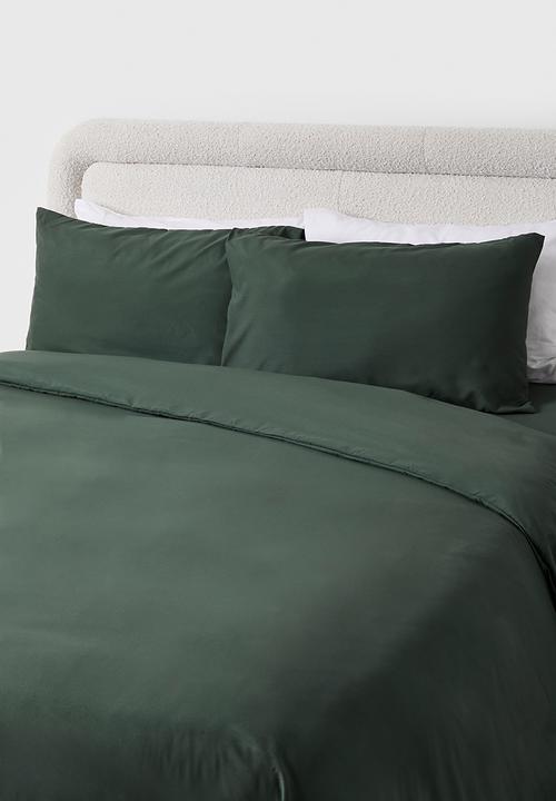Sixth Floor - Recycled microfibre duvet set - Moss