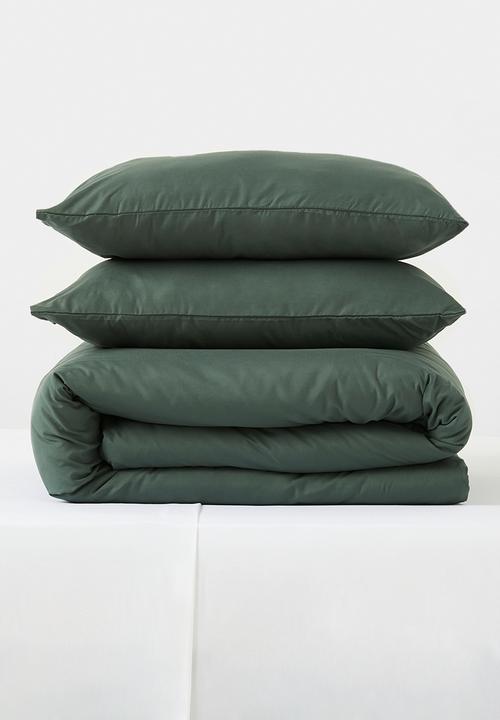 Sixth Floor - Recycled microfibre duvet set - Moss