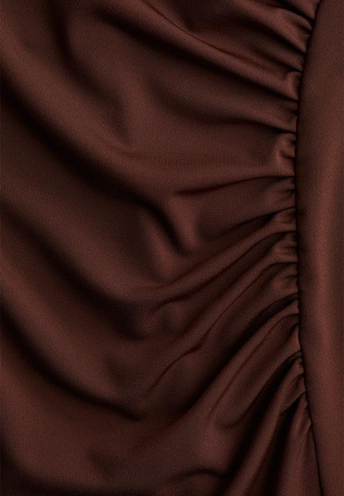 H&M - Draped turtleneck dress - dark brown