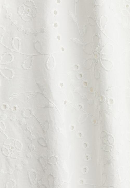 H&M - Broderie anglaise shirt dress - white