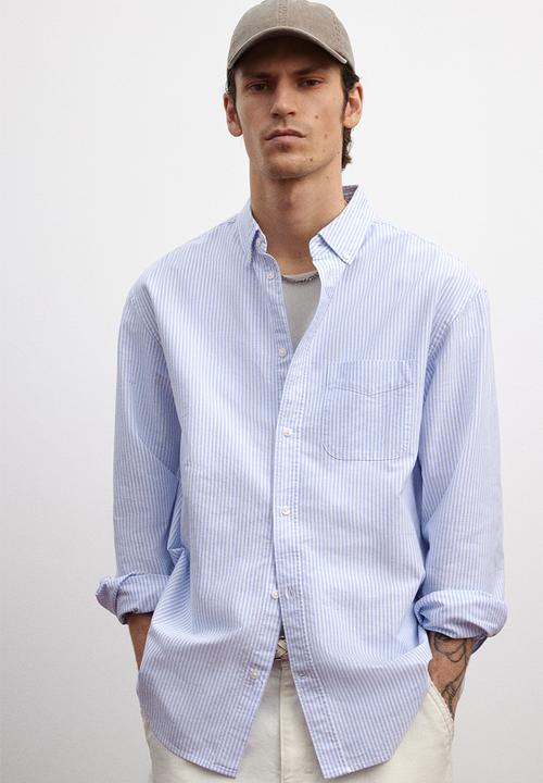H&M - Regular fit oxford shirt - light blue striped