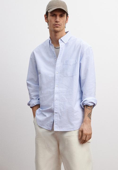 H&M - Regular fit oxford shirt - light blue striped