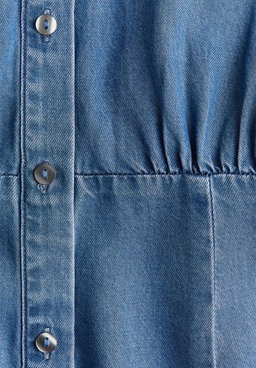 H&M - Tie-belt denim dress - denim blue