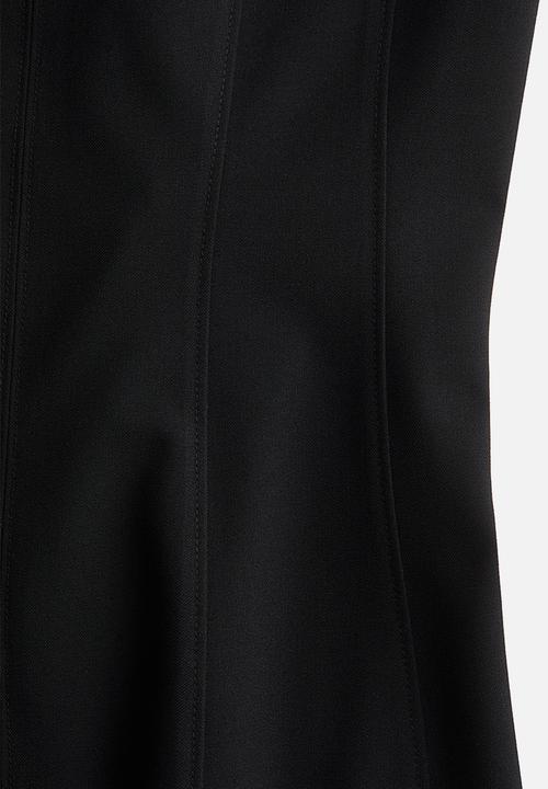 H&M - Flared-skirt twill dress - black