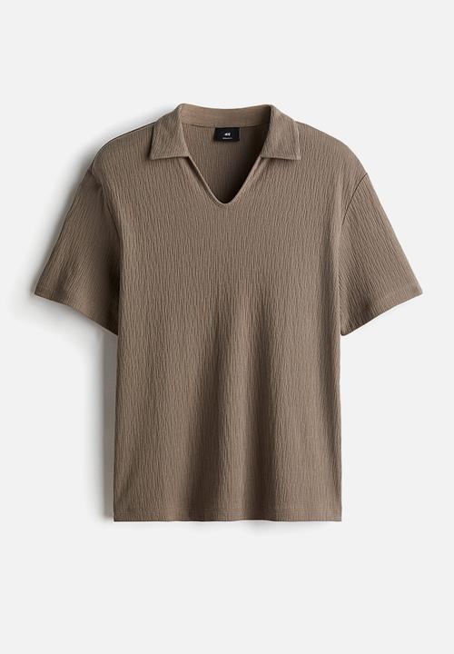 H&M - Regular fit collared t-shirt - dark beige